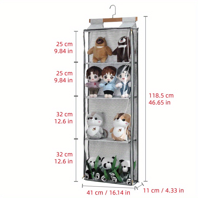 Space-saving Clear Closet Hanging Organizer With Zippers For