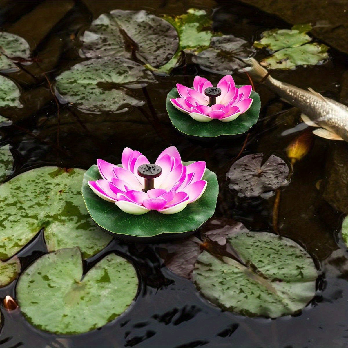 1pc, Pompe De Fontaine À Eau Solaire Fleur De Lotus Bain D'oiseau