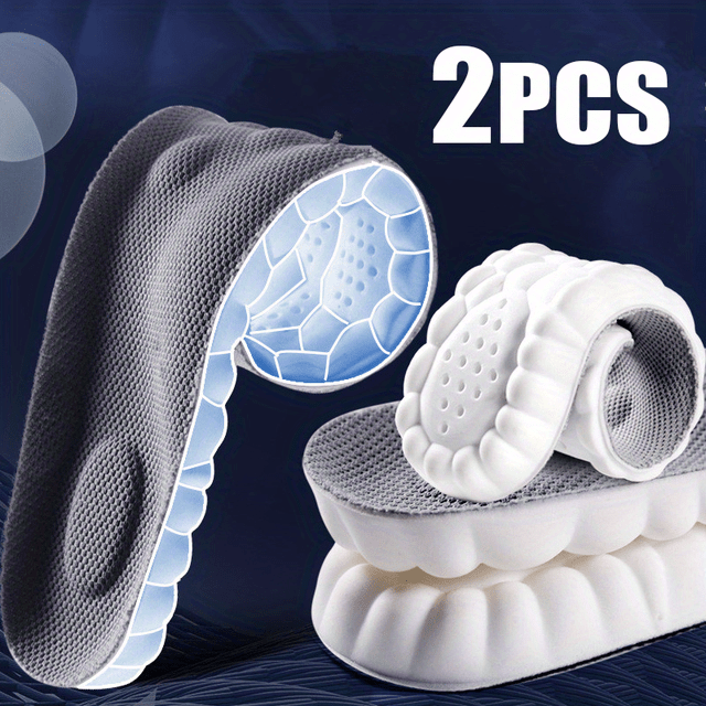 1pair 4D Latex Sports Insole, Super Soft And High Elastic Insole