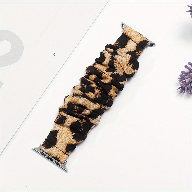 Leopard print scrunchie Apple Watch band