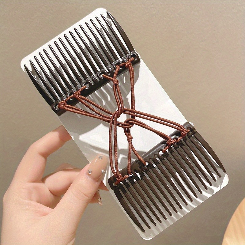 Elastic Double Side Hair Comb Hairdressing Ladies Hair Side Comb Beaded