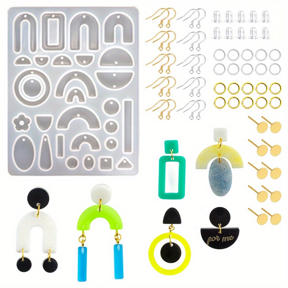 Geometric Earring Resin Molds Silicone Pendant Mould Epoxy Resin Casting  Molds for DIY Women Earrings,Pendant