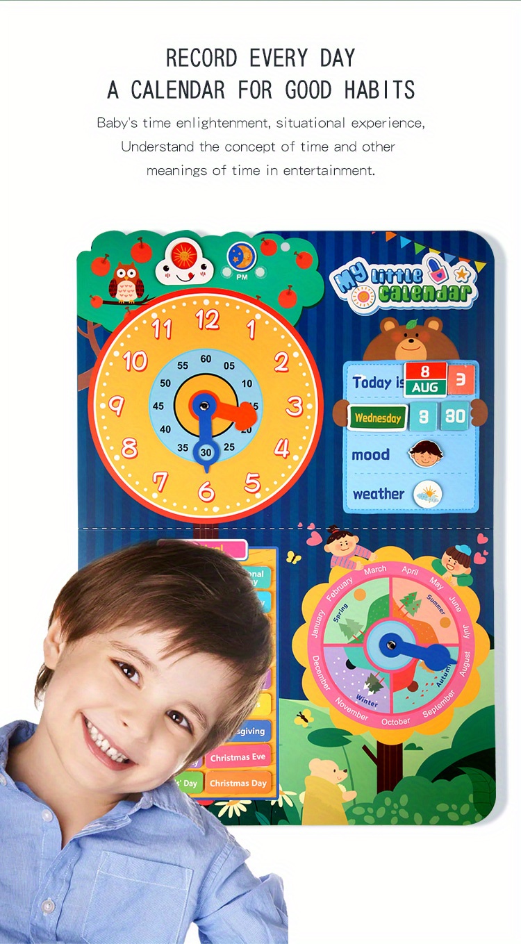 Piccolo Calendario Bambini Weather Week Incolla Card Early - Temu