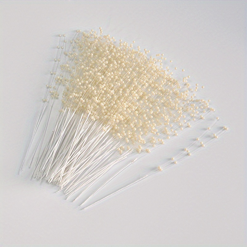 100 Pieces String Pearl Sticks Pearls for Crafts, Artificial