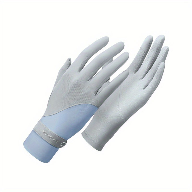 Long Full Finger Gloves Sunscreen Uv Protection Elastic - Temu