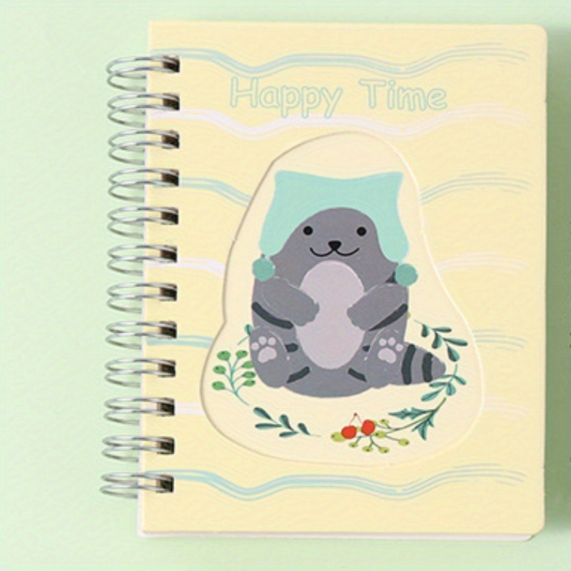 Cuaderno Pequeño Gato Dibujos Animados Libro Mano Estudiante - Temu