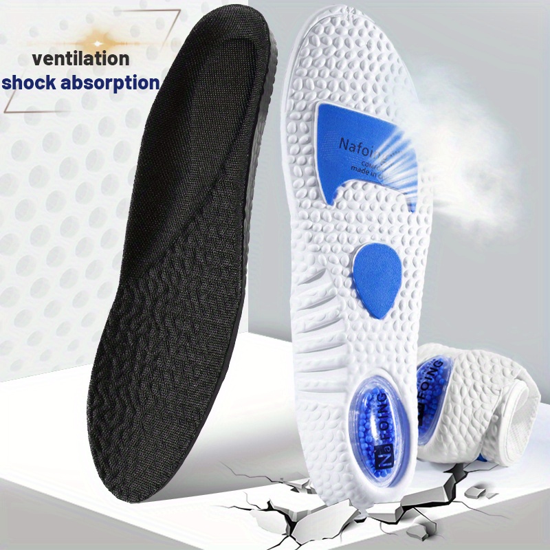 1 Pair Shock Absorbing Breathable Cushion Insoles - EVA Material, Comfortable & Durable for Men & Women, Fits All Shoes, Casual & Formal Wear, Casual Footwear, Ergonomic Design, Lightweight Insoles