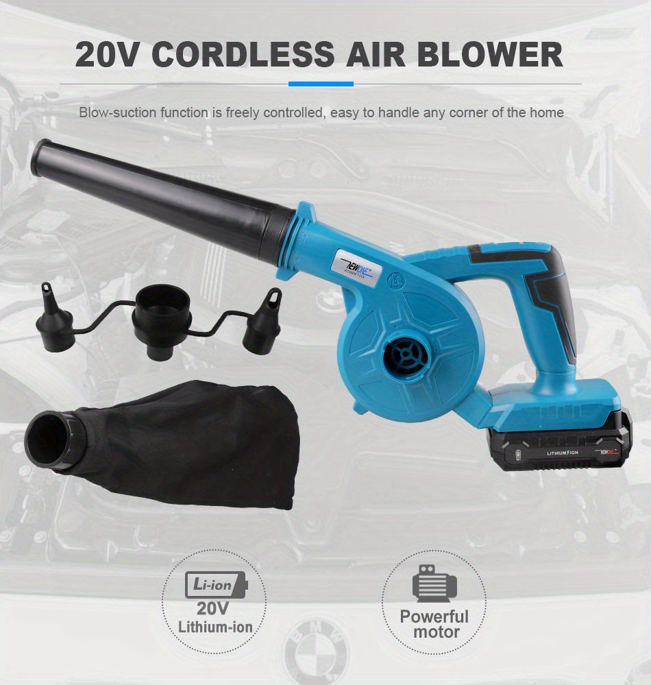 Cordless Leaf Blower Battery Operated: 20V Electric Mini Handheld -  Lightweight Small Powerful Blower for Patio | Jobsite