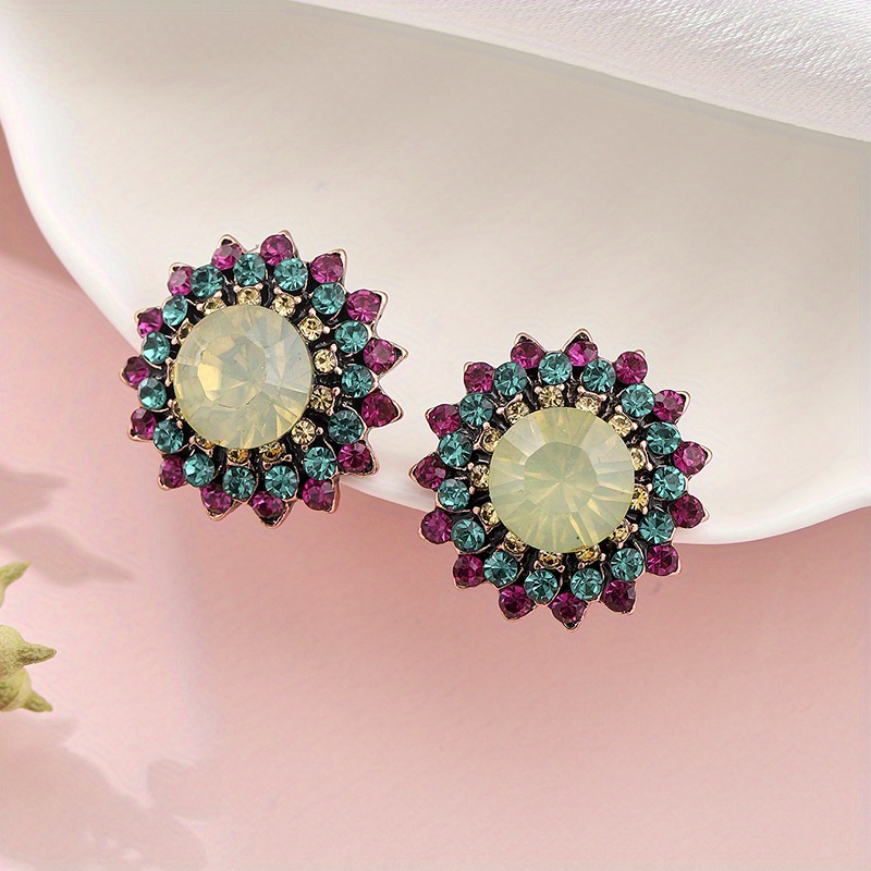 Luxury Color Blossom Diamond Earrings