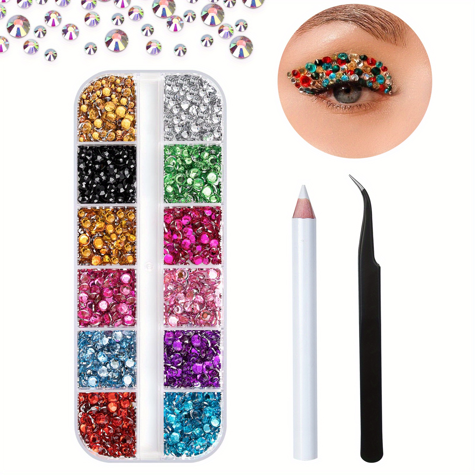 Ab Clear Rhinestones Nail Gems - 6 Sizes - Mixed - Includes Storage  Organizer Box - Perfect For Nail Art And Diy Projects - Temu Portugal