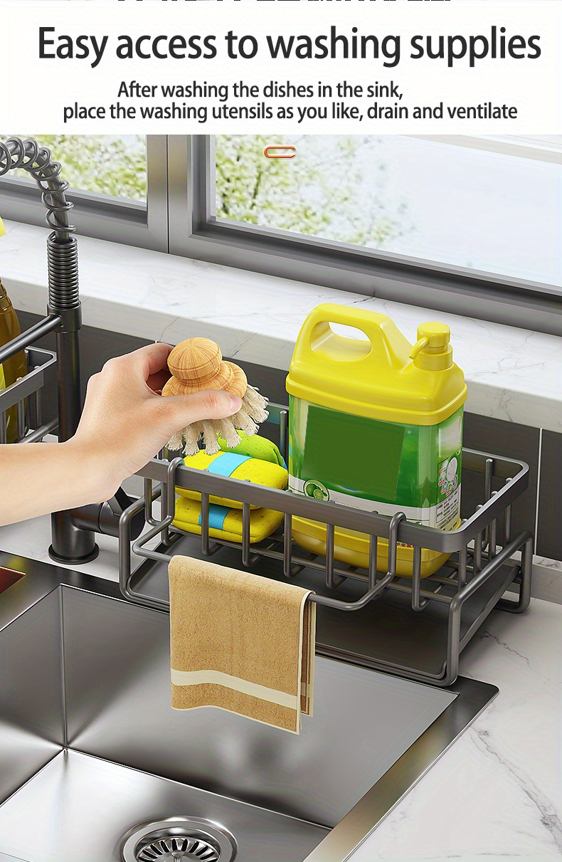 Kitchen Sink Caddy Sponge Holder, Hanging Dish Sponge Organizer Holder –  KeFanta