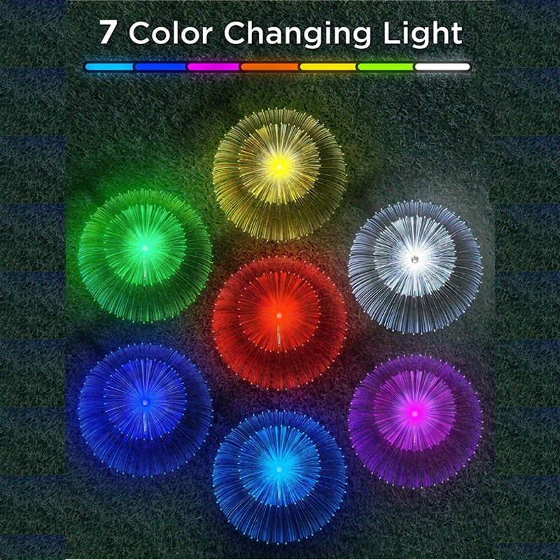 1 2 3 4pcs solar flower lights outdoor decorative waterproof solar yard light outside decorations color changing solar garden lights stake decor for pathway patio lawn party wedding holiday birthday details 5