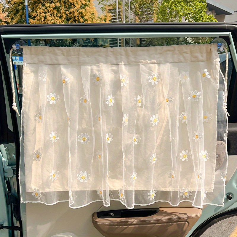 2Pcs Rideau de voiture Pare-soleil pour pare-brise avec ventouse  Accessoires d'extérieur de style automobile