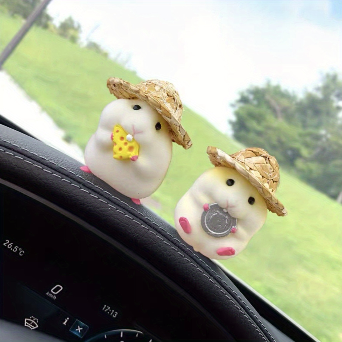 Cool Hamster Car Decoration Accessories Cute Console Doll For