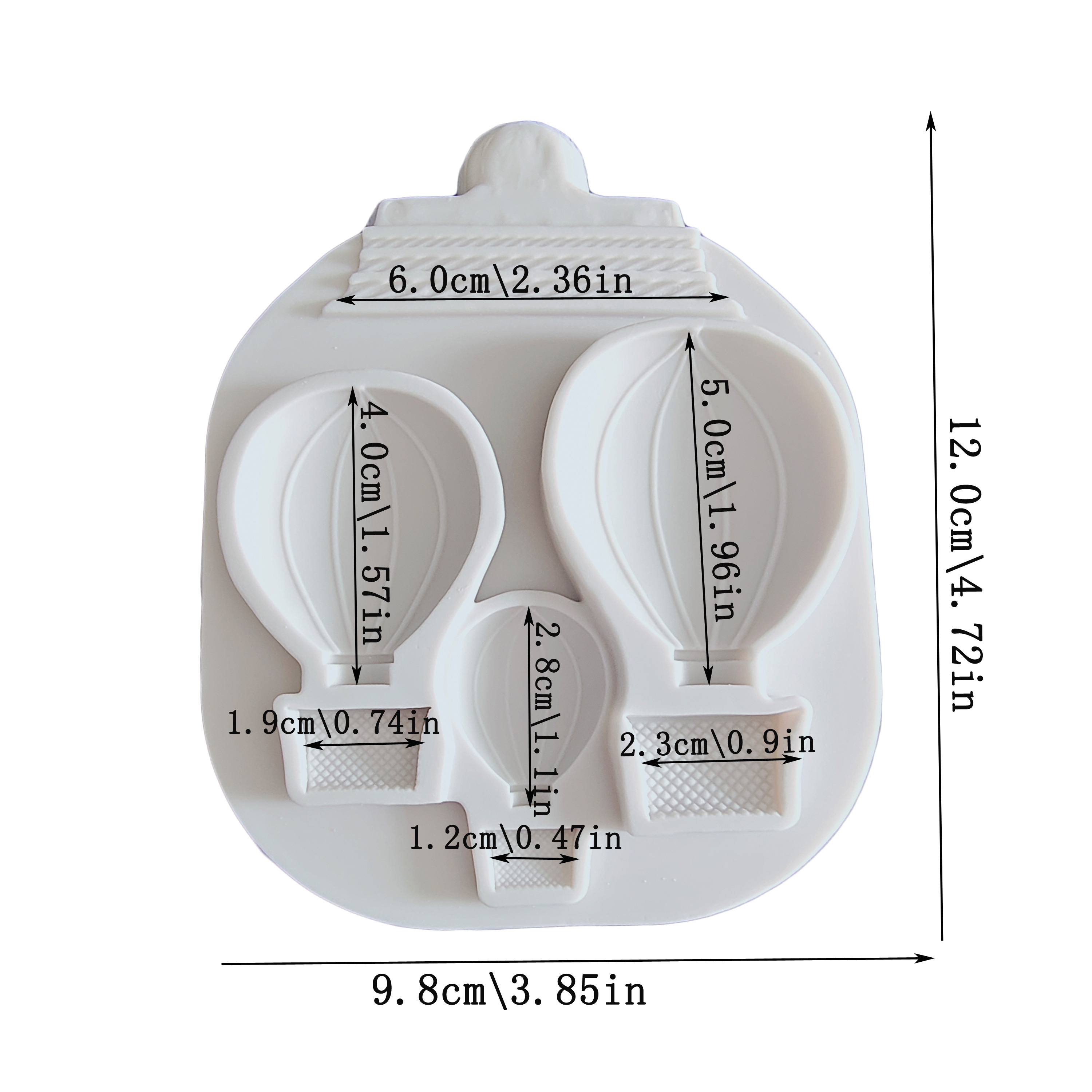 Image of Hot Air Balloons Silicone Mold Fondant Cake Decoration Mold Kitchen Utensils Baking Tools Cupcake Top Decoration Wedding Birthday Party Decoration Mold Reusable