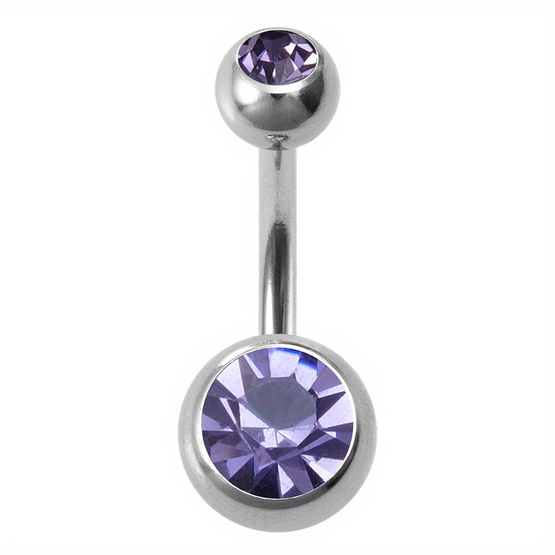 Amethyst Belly Button Ring Navel Body Piercing Jewelry -  Israel