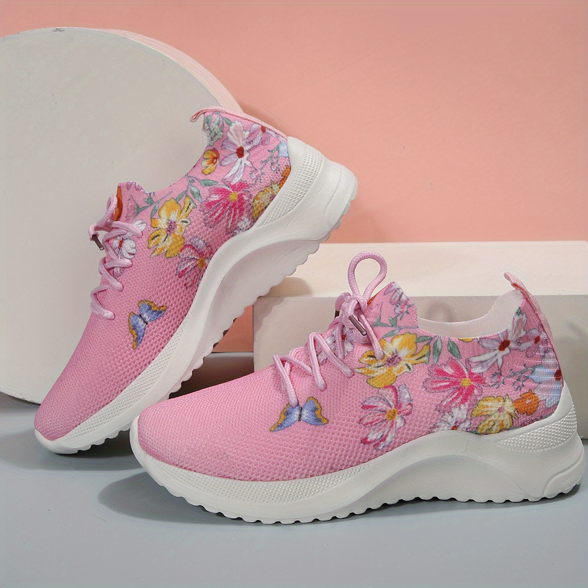 Pink shoes 2025 with flowers