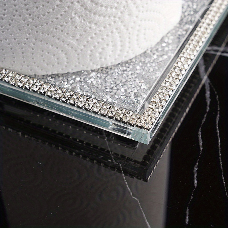 Sparkly Crystal Crushed Rhinestone Paper Towel Holder For - Temu