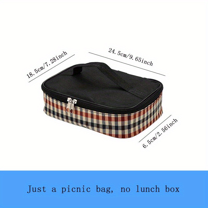Checkerboard Insulated Lunch Bag, Reusable Thickened Aluminum Foil Lunch Box  For Office Work School Picnic Beach, Waterproof And Oil-proof Leakproof  Freezable Cooler Bag With Handle For Teens/adults - Temu