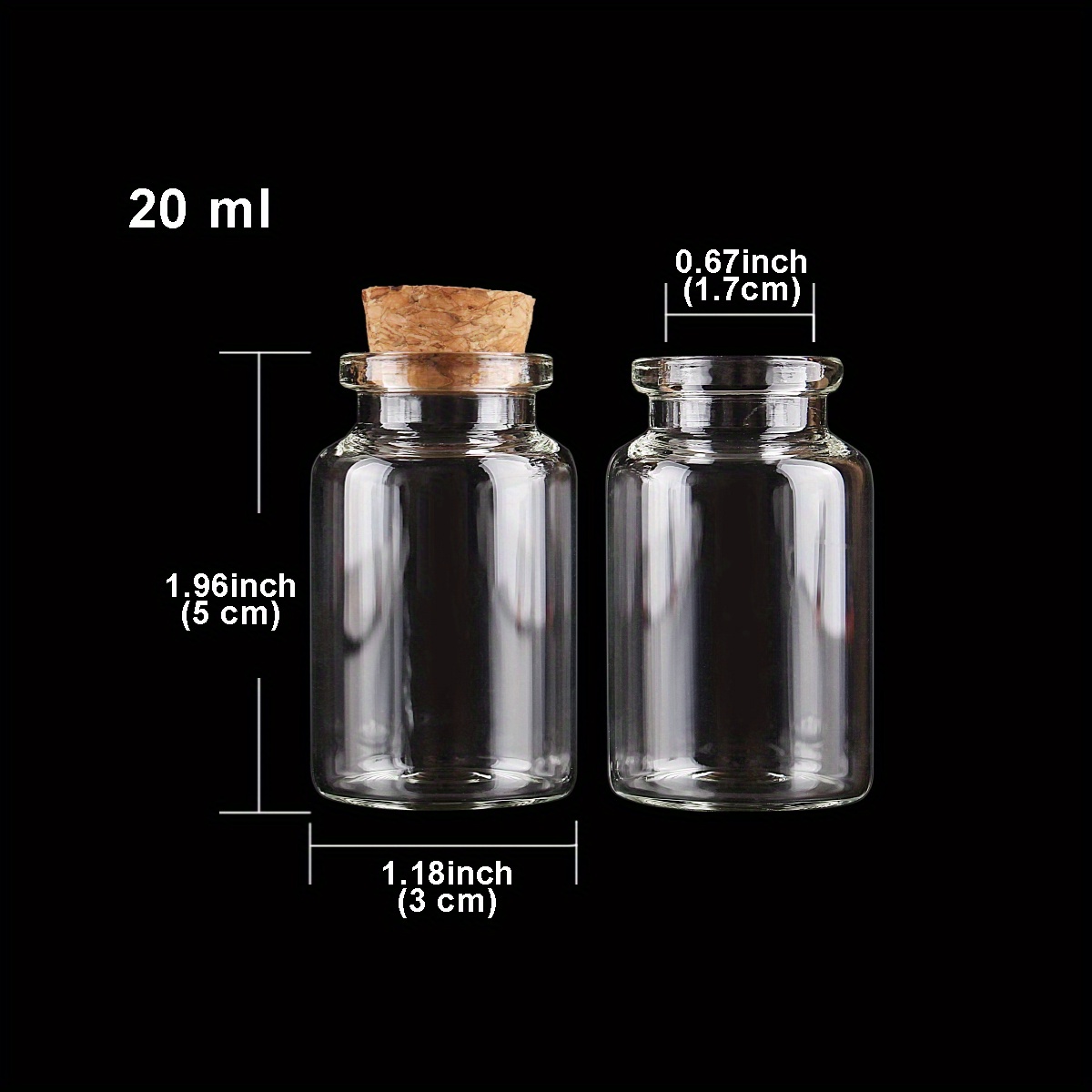 Mini botellas de vidrio para corcho, frascos pequeños de vidrio, uso  múltiple, n