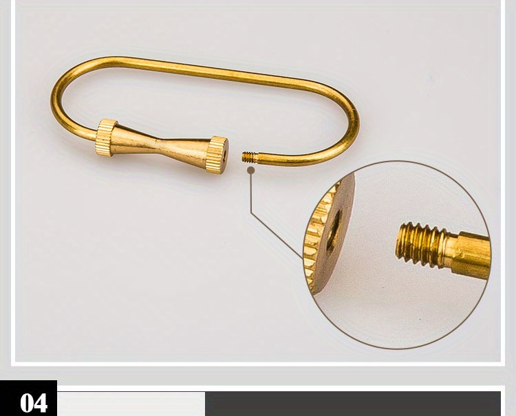 Dnyta Oval Gold Keychain Ring Brass Hex Nut Screw Lock Clip Durable Key  Chain