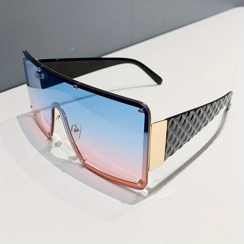 Y2K Gradient UV400 One Piece Sunglasses with Rivets