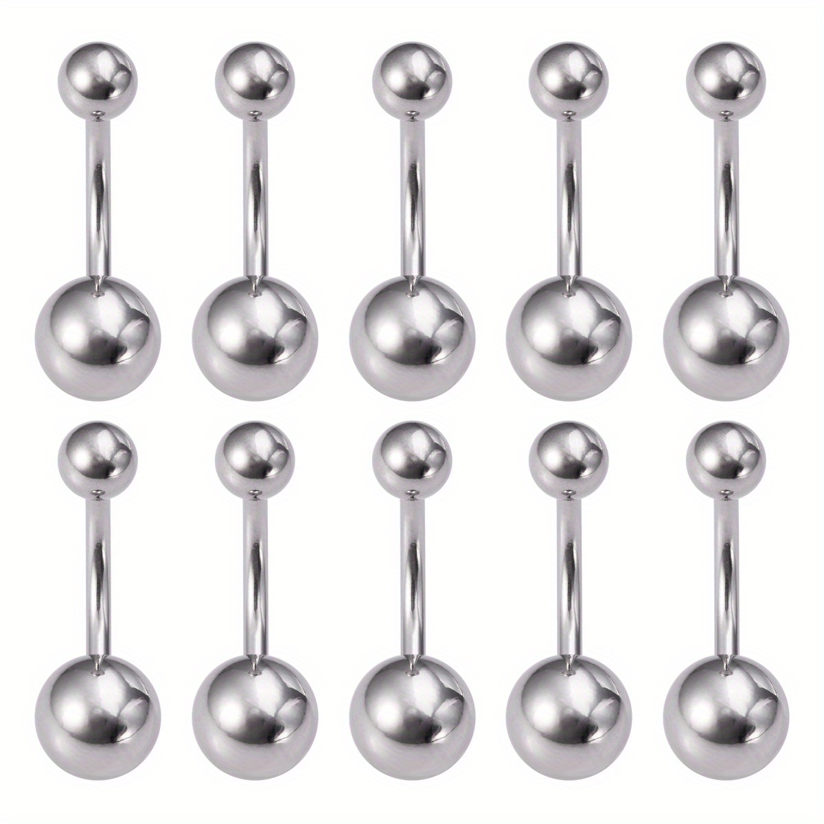 5pcs Stainless Steel Sexy Belly Button Ring Navel Silver Ball Rings Body  Jewelry