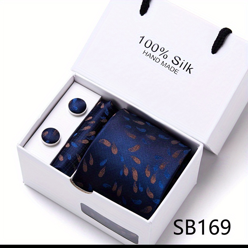 Navy Blue Tie Gift Box Set