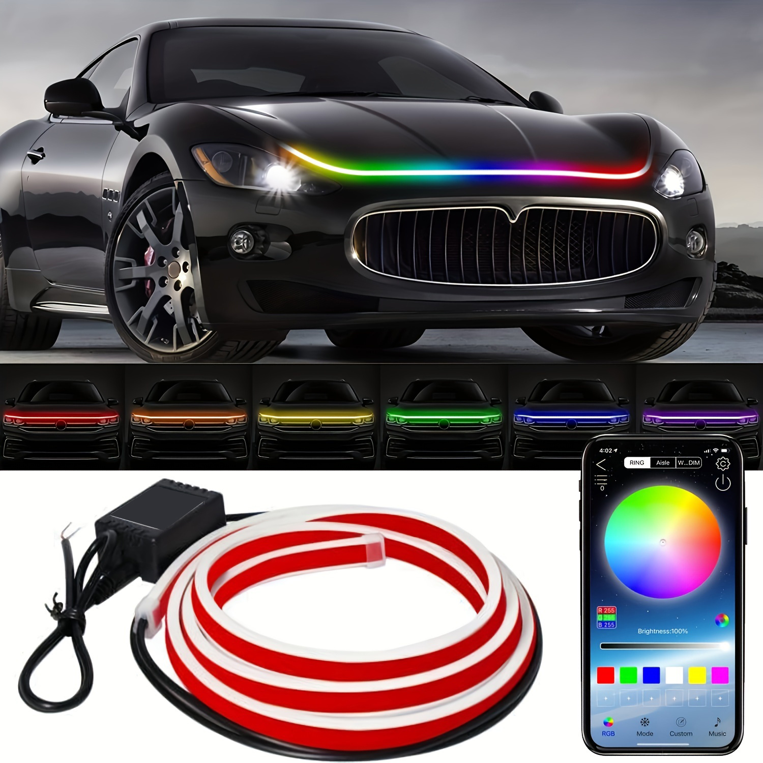 Waterproof Led Strip Lights - Enhance Your Car's Look With Dynamic White  Daytime Running Lights! - Temu Belgium
