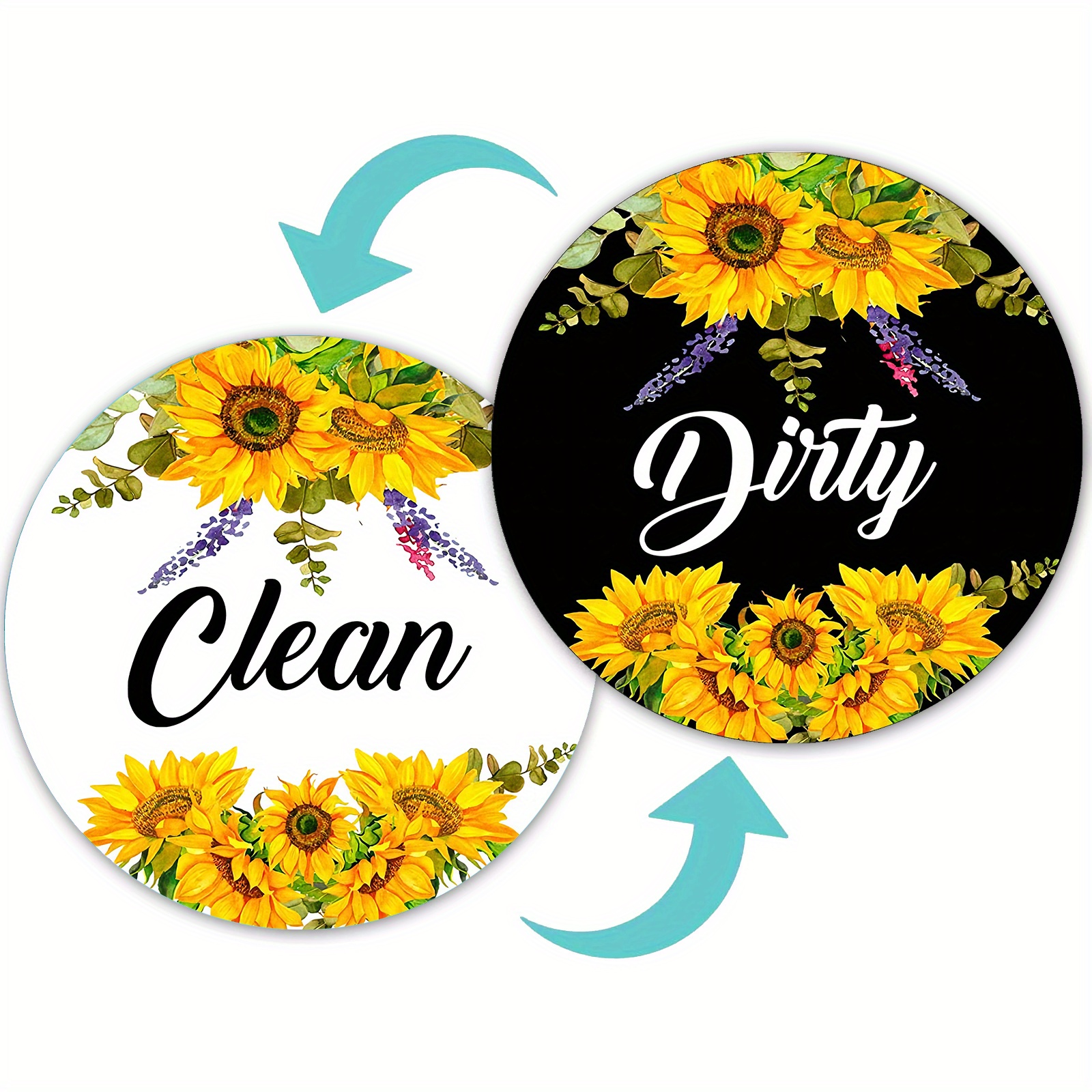 Double sided Magnetic Clean/dirty Sign For Dishwasher - Temu