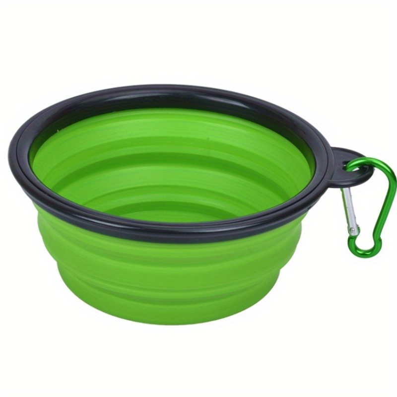 YAPROMO 1000 ML Collapsible Travel Bowl Silicone Pet Bowl with Lid Camping  Hiking Picnic Bowl Portable Lunch Salad Fruit Bowl Green 1000ML