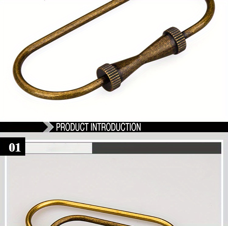 Durable Brass Screw Lock Keychain Simple Brass Key Chain Ellipse