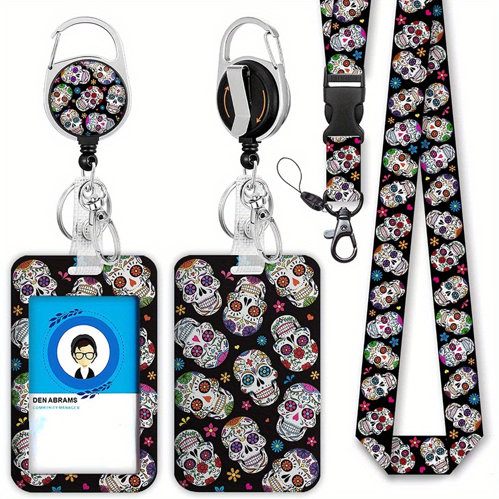 ID Badge Holder Retractable with Heavy Duty Reel，Cute Cat Collection  Retractable Badge Holders Reels，Id Badge Holders Retractable for School  Office