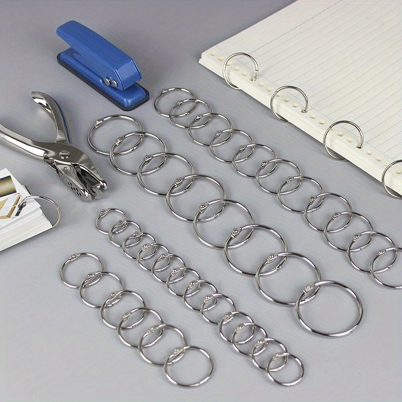 Silver Metal Loose Leaf Book Binder Rings Perfect Keychain Temu
