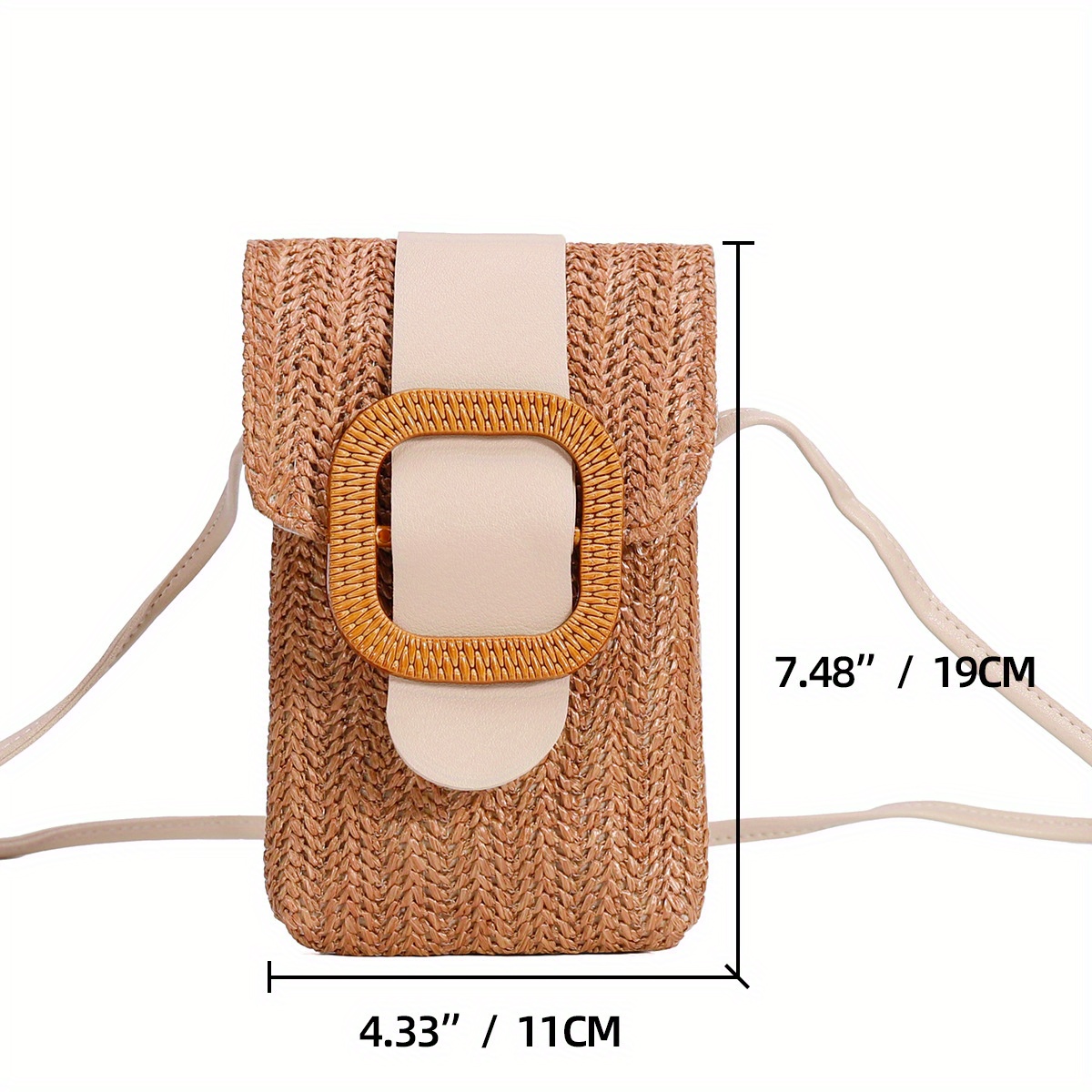 Fringe Woven Straw Clutch Bag Flap Magnet Versatile Handbag - Temu