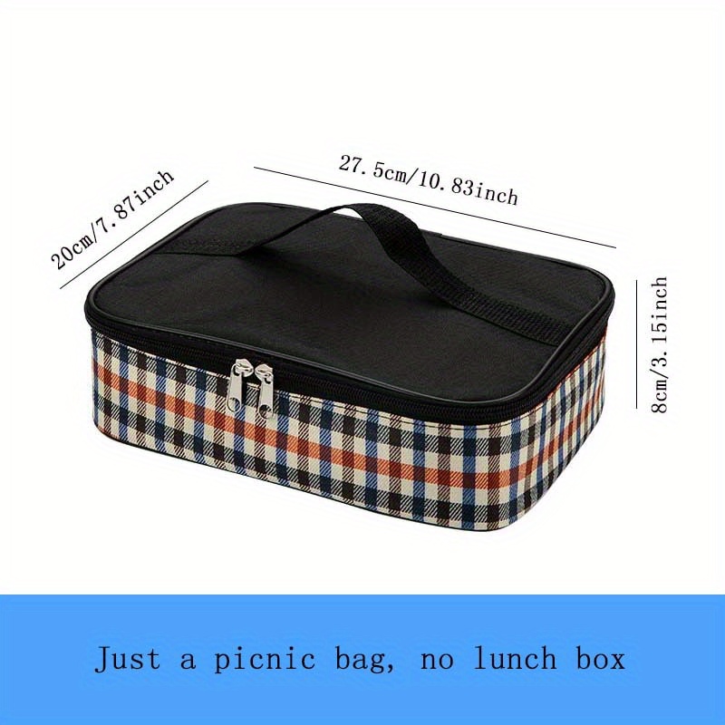 Checkerboard Insulated Lunch Bag, Reusable Thickened Aluminum Foil Lunch Box  For Office Work School Picnic Beach, Waterproof And Oil-proof Leakproof  Freezable Cooler Bag With Handle For Teens/adults - Temu