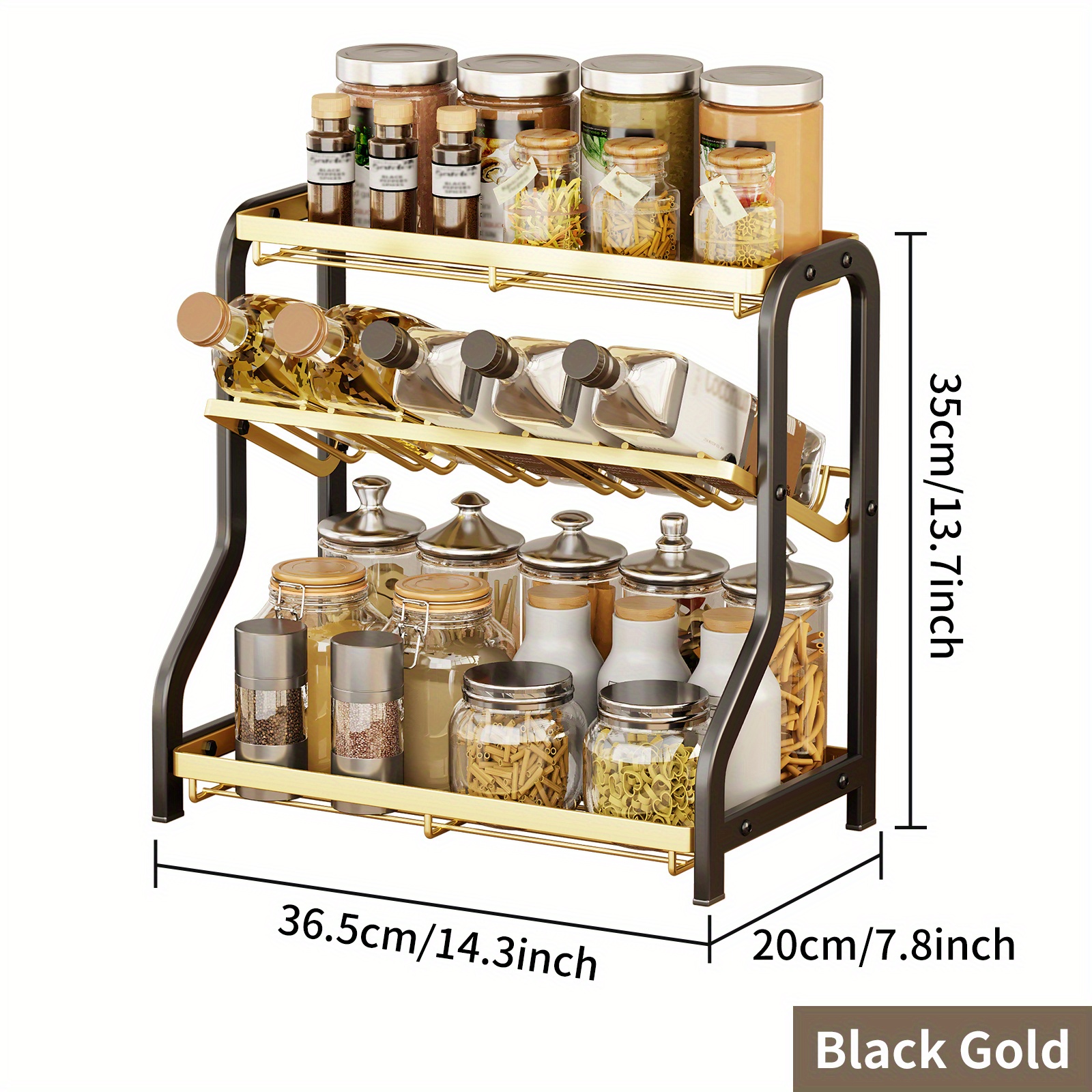 3 tier Spice Rack Organizer For Cabinet Spice Rack Seasoning - Temu