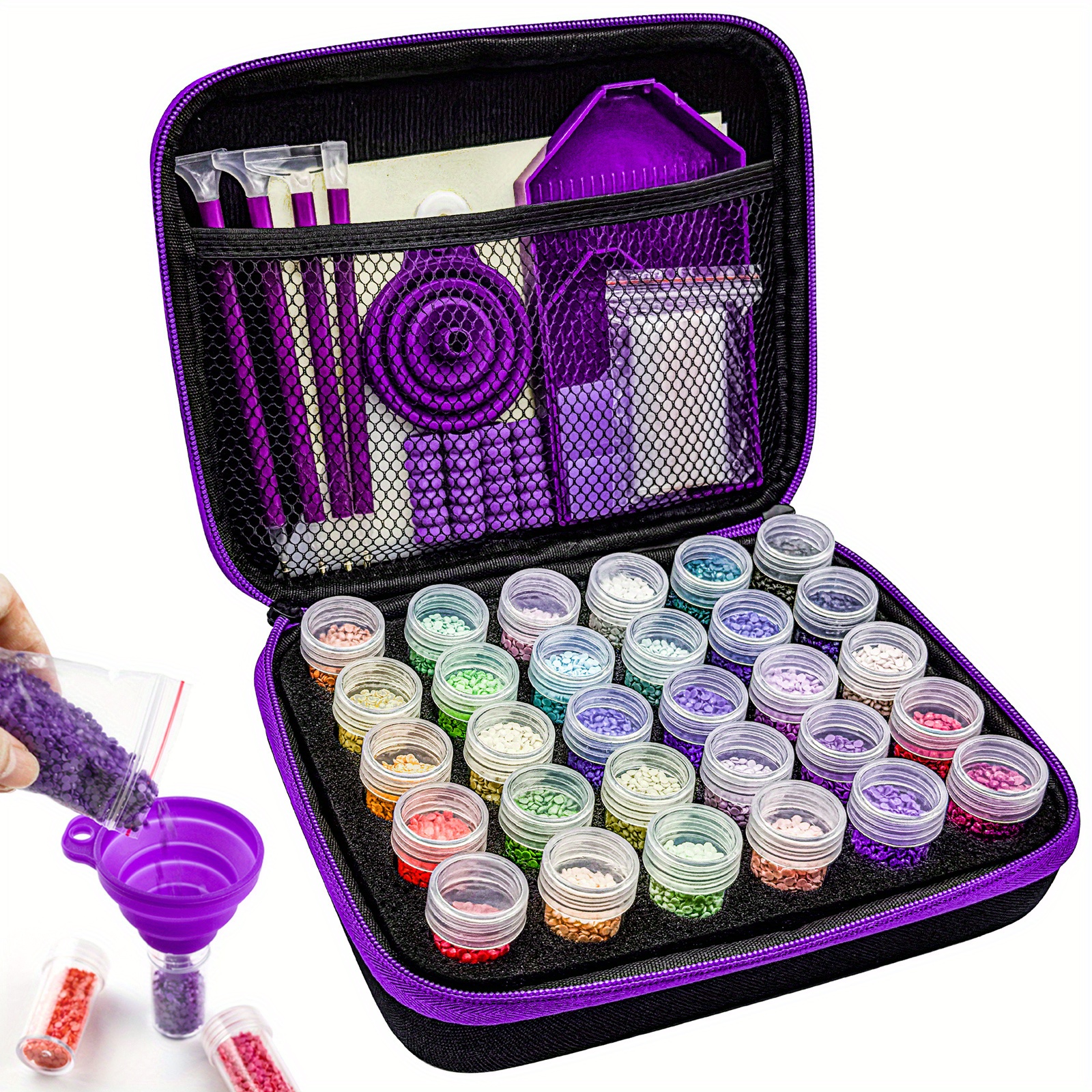 30/60/120 Bottles Diamond Painting Accessories Tool Carry Case Box  Container Diamond Storage Bag Case Embroidery Mosaic