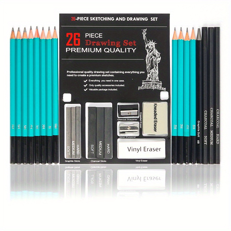 Art Supplies, Sketching Drawing Kit Set With Shading Pencils For Sketching  From 5H-8B, Kneaded Eraser & Sharpener, Art Supplies For Adults, Teens, Ki
