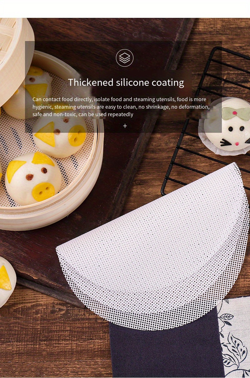 Food Grade Silicone Steamer Mat Pad Round High-temperature Resistant  Nonstick Steamer Cloth Home Steamer Bags Cage Drawer Cloth - Temu