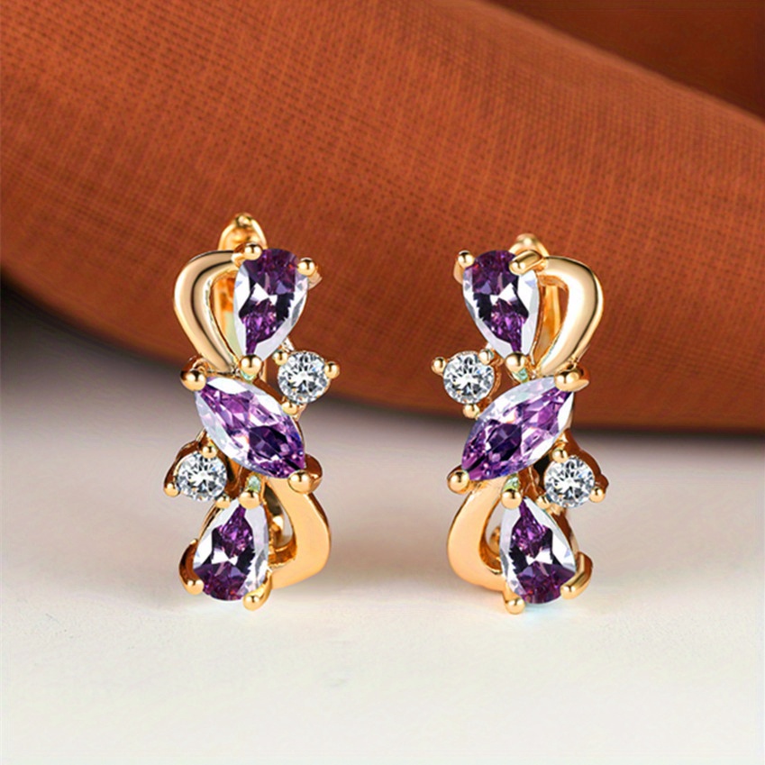 Luxurious Teardrop Marquise Cut Synthetic Zirconia Dangle Earrings