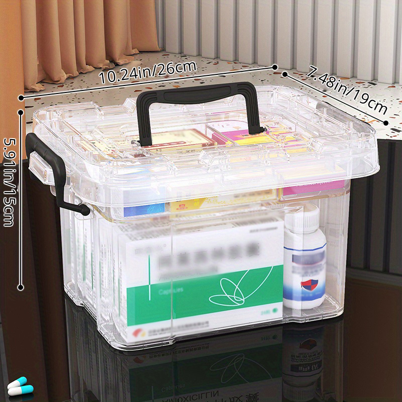 Multifunctional Household Plastic Small Medicine Box Portable Storage Box Cute  Organizer Simple Drawer Organizer with Handle NEW 