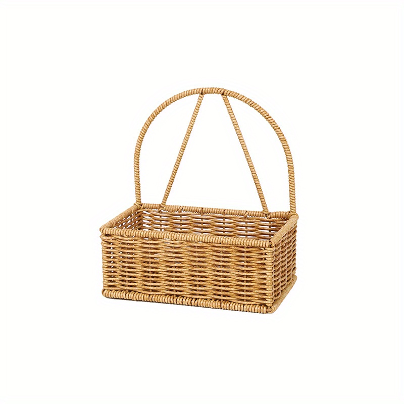 Vintage Woven Round Storage Basket With Handles Gift Basket - Temu