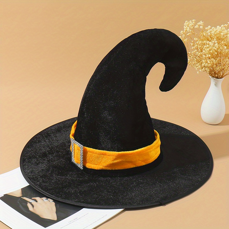 Velvet Witch Hat Wizard Hat for Halloween Cosplay Party