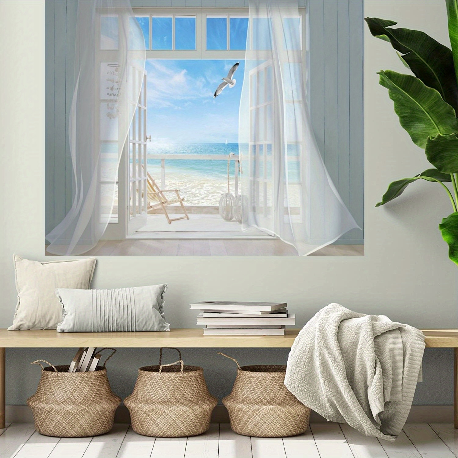 Beach themed best sale wall tapestry