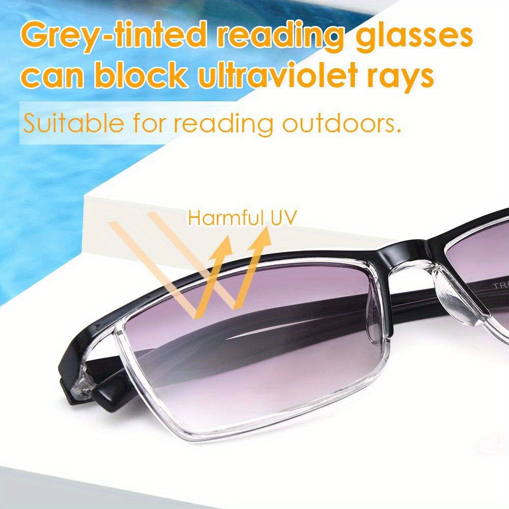 Elegant Trendy Square Frame Half Rim Reading Glasses Casual School ...