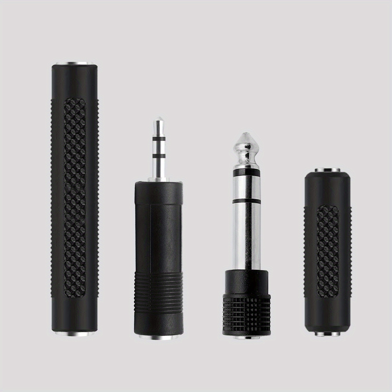 Image of Set Of 4 Audio Adapters: 6. (1/4) Male To 3.5mm (1/8) Female And Way Around - Trs Converter Adapters