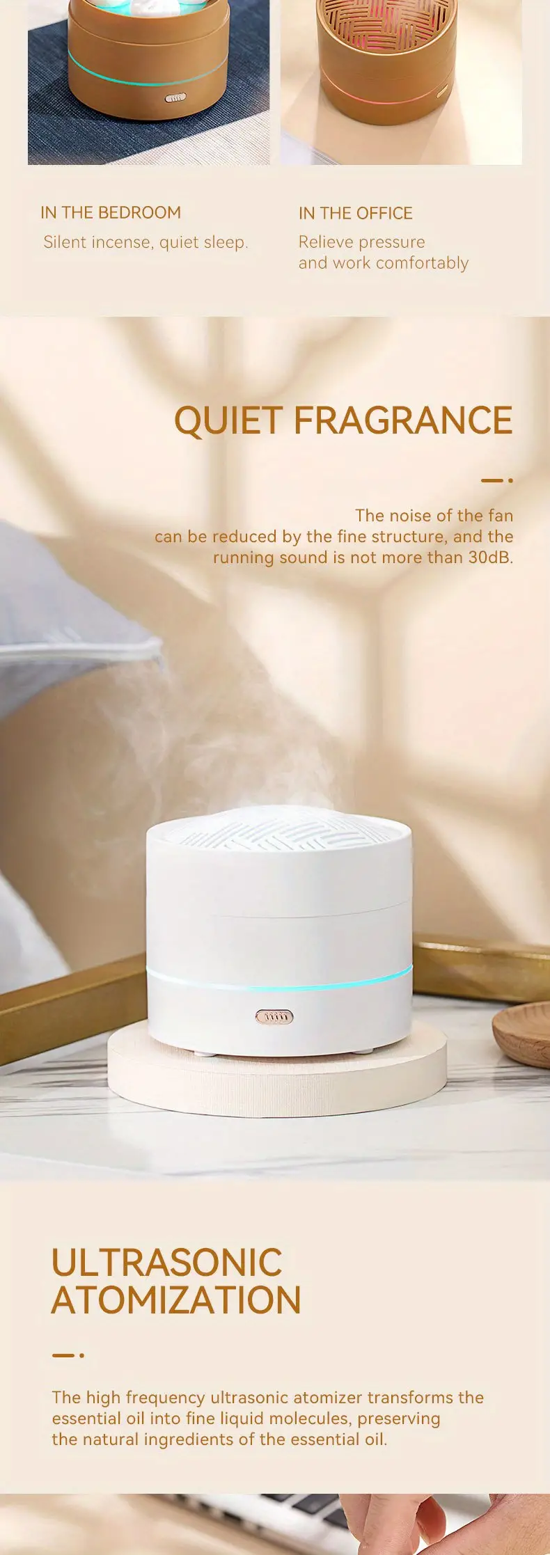 1pc unique four spray design steaming bun aroma diffuser 200ml usb ultrasonic air humidifier led night light  oil diffuser aromatherapy diffuser for home office details 3