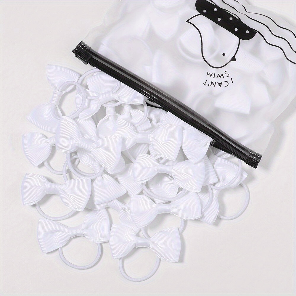 20pcs Adorable Bowknot Hair Ties - Perfect For Womens' Ponytail Holders & Scrunchies, For Gifts
