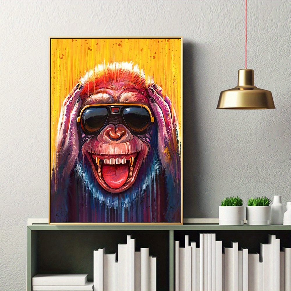 Macacos Engraçados Pinturas Em Tela De Grafite Na Parede Pôsteres E  Impressões Animais Modernos Arte Da Parede Fotos Em Tela Crianças Decoração  Do Quarto De $138,77